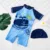 Baby Boy Swimwear One piece Swimsuit Детский Купальник УФ Защита Акула Принт Плавательный Костюм для Мальчиков Пляжная Одежда Для Бассейна