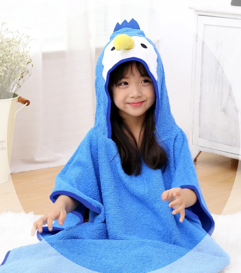 Детский утолщенный купальный халат, полный плюш, Clth Defense, теплый, с ванной, для мальчиков и девочек, пуловер для малышей, modis robe badjas - Цвет: penguin