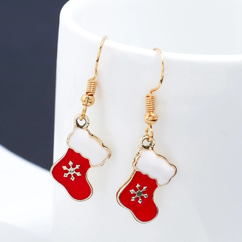 

2019 New Christmas Gift Ladies Christmas Socks Stud Earrings For Women Earring Fashion Jewelry Accessories Lovely Gifts