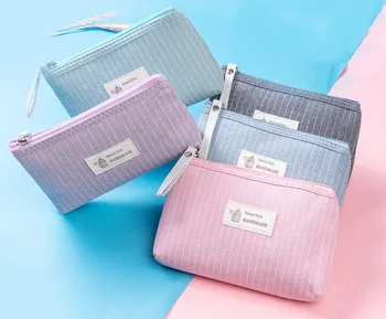 

Makeup Bag women Dropshipping New Cosmetic bag Lady Fashion Cosmetics Stripe Mini Bag Hot Sale Travel Cute Bag women