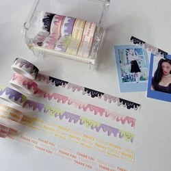 Bandes Washi en forme de cœur, 1 pièce, Scrapbooking, ruban de masquage, Kawaii, décoratif, pour Album, journal intime, DIY bricolage, papeterie 
