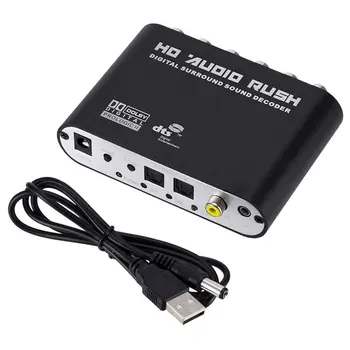 

5.1 Channel Digital Audio Decoder Converter Dts/Ac-3 HD Rush Audio Gear Surround Sound Decoder for Home Theater