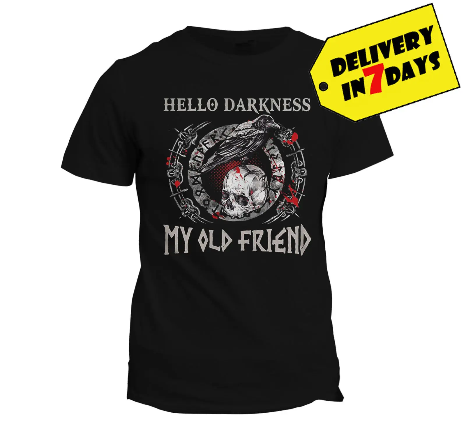 

Hello Darkness My Old Friend Vikings Shirt Halloween Is Coming Funny T-Shirt Cool Casual pride t shirt men Unisex New Fashion