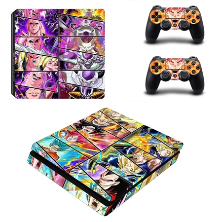 Dragon Ball PS4 тонкий стикер кожи для Play station 4 Slim консоли контроллеры виниловые наклейки протектор игровой чехол - Цвет: YSP4S-3473