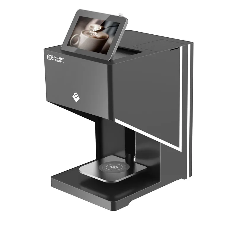 CINOART factory art design coffee latte printing machine selfie coffee machine for sale 3d food printer coffee machine - Цвет: Черный