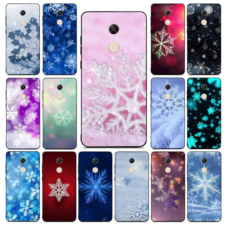 FHNBLJ snowflake Winter white snow Phone Case for RedMi note 4 5 7 8 9 pro 8T 5A 4X case xiaomi leather case