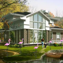 Садовый светильник светодиодный солнечный светильник для дома вечерние Свет газона водонепроницаемый декоративный, с рисунком фламинго подарок красивый цветок Открытый Садоводство