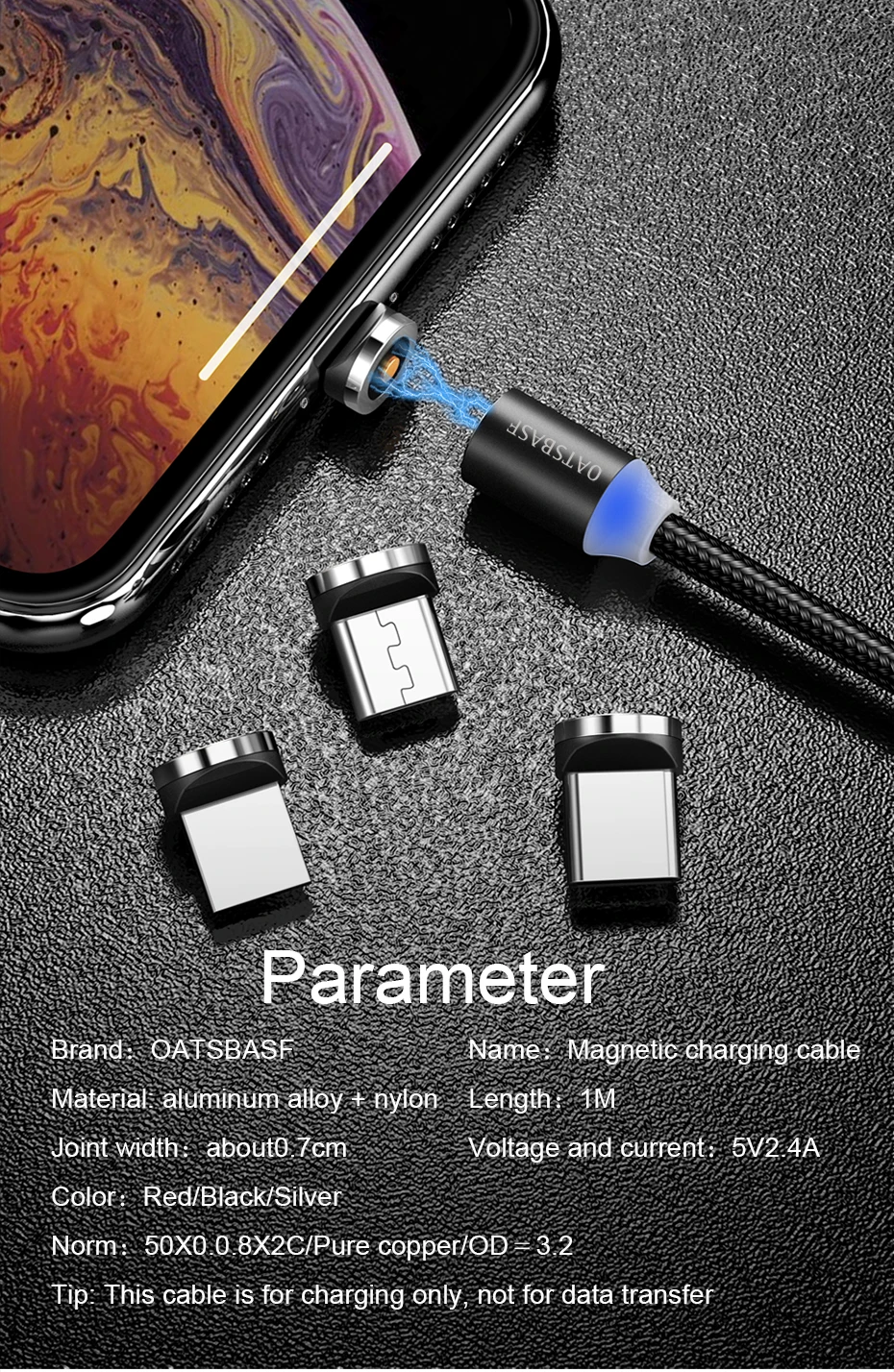 Магнитный кабель Micro usb type C кабель для iPhone xs samsung Быстрая зарядка Магнитный USB кабель для мобильного телефона