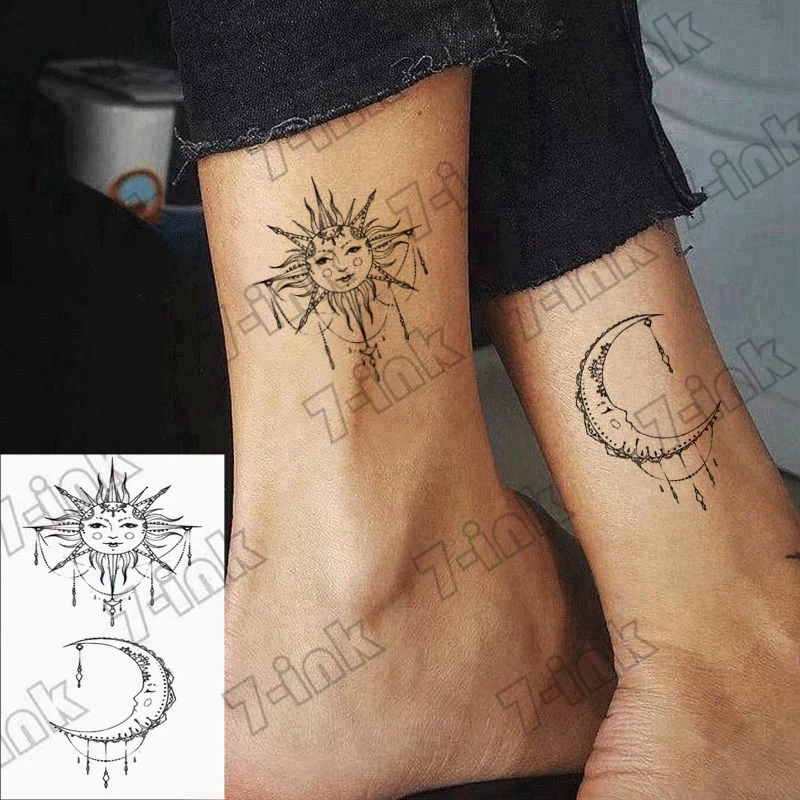 Sun Moon Tattoo Small