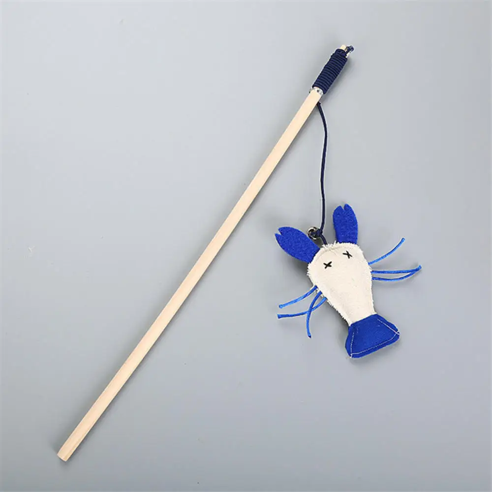 New 40cm Pet Cat Teaser Toys Feather Linen Wand Cat Catcher Teaser Stick Cat Interactive Wood Rod Mouse Toy With Mini Bell New
