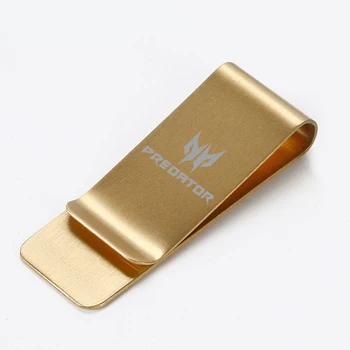

Personalized Golden Money Clip Wallet Custom Logo Engraved Stainless Steel Money Clamp Holder Cash Credit Card Clip For Pocket