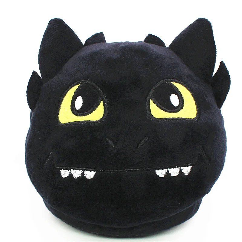 

Unisex Anime Cartoon Plush Slippers How To Train Your Dragon Style Winter Warm Soft Pp Cotton Black Home Fluffy Slippers Shoes
