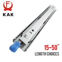 KAK 10 "- 50" ลิ้นชักนักวิ่งล็อค Ball แบริ่งสามพับ Full Extension Heavy Duty ลิ้นชักสไลด์ 53 มม. รางกว้างฮาร์ดแวร์ 3