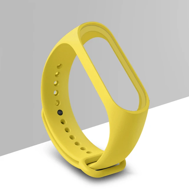 Replacement Bracelet for Xiaomi Mi Band 3 4 5 Strap Silicone Wrist Strap for Mi Band 3 4 5 Wriststrap Wristband for Miband 3 4 5 Yellow