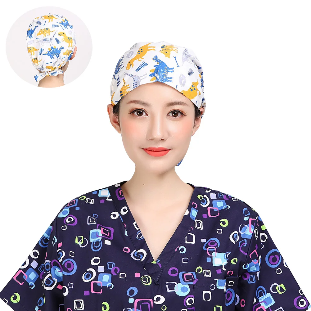 

1pc Surgical Cap Dinosaur Cute Surgery Hat Adjustable Cap for Doctors
