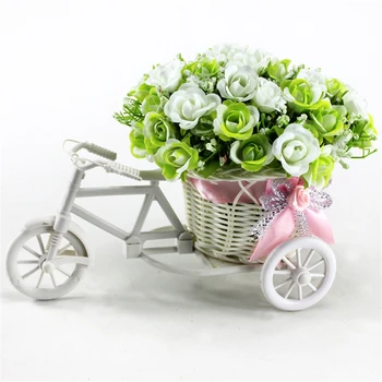 

10 pcs White Tricycle Bike Design Flower Basket Storage Container Party Wedding Decorations Bicycle Storage Basket