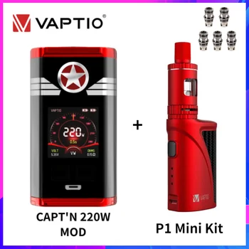 

Original Vaptio CAPT'N 220W Box Mod With P1 MINI VAPE Kit Gift Vaporizer Fit 510 Tank Vape 18650 E Cig Mod PT1 Coil Head Core