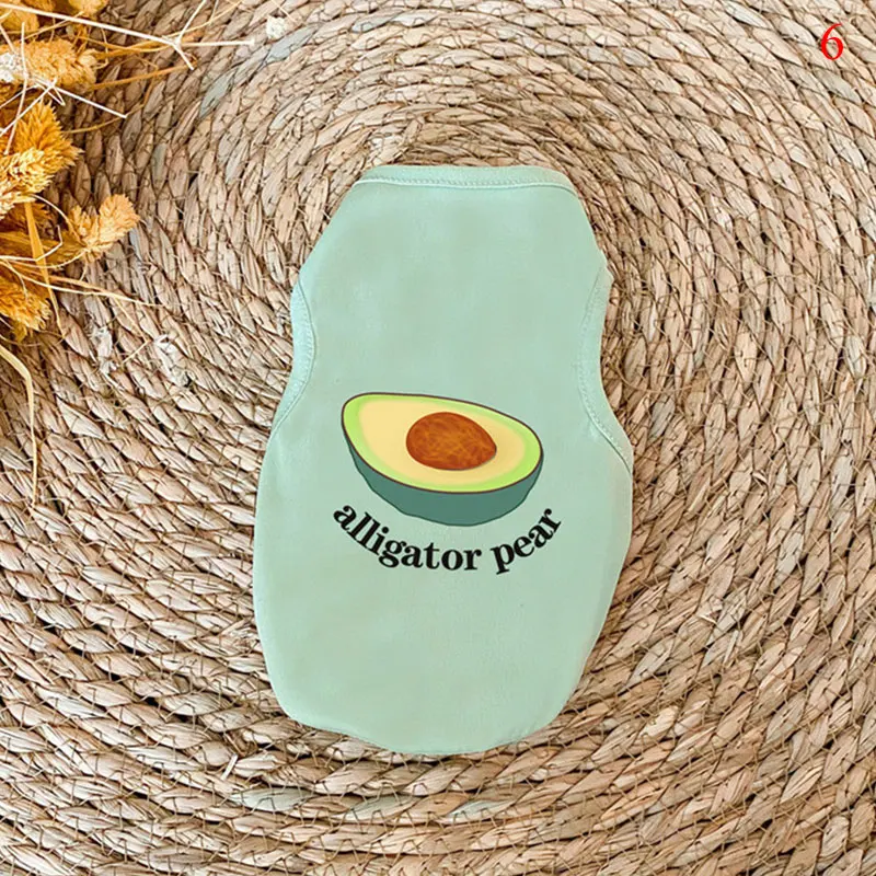 Camiseta sin mangas con estampado de frutas y plantas para perro, ropa de verano para perros pequeños, gatos y mascotas, para Chihuahua