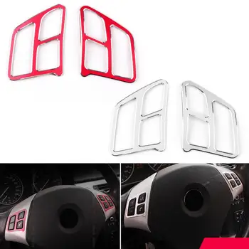 

Areyourshop 2pcs Steering Wheel Button Decal Cover Trim For BMW 3 Series E90 318 325 2006-2012 Steering Wheel Button Trim Car