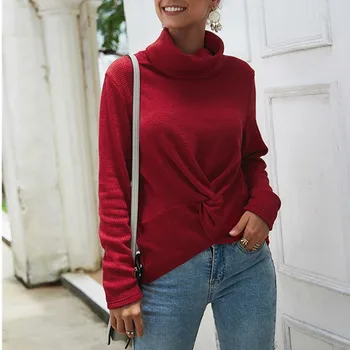 

2019 autumn winter turtleneck sweater female solid color slim long sleeve high collar casual elegant lady basic sweater