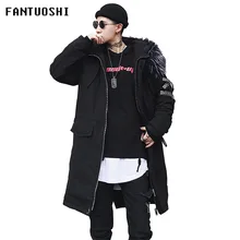 Новая Парка мужская зимняя длинная куртка хлопковая Толстая Мужская высококачественная повседневная модная теплая парка хлопковое пальто Мужская брендовая одежда
