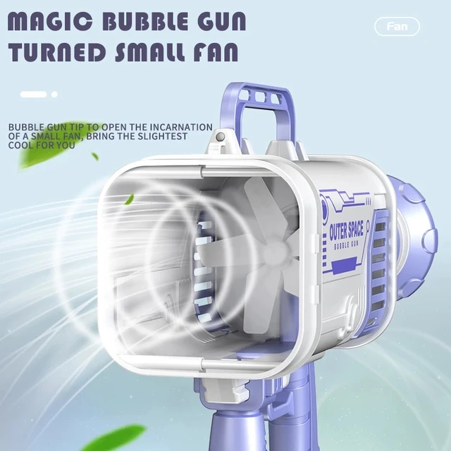 2021 Hot Kids Gatling Bubble Gun Toy 64-Hole Charging Electric Automatic Bubble Machine Summer Outdoor Soap Water Children Toys 3