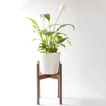 

HIPSTEEN Hot 1Pcs Nordic Simple Beech Flowerpot Holder Solid Wood Stand Home Garden Indoor Display Plant Stand Shelf - Nut-Brown