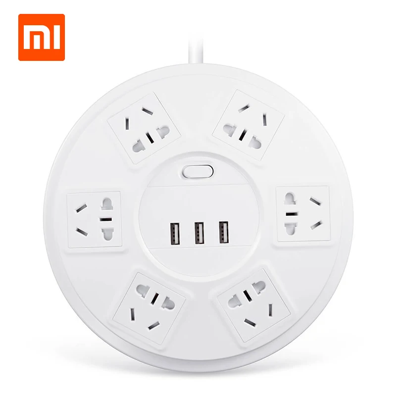  100% New Original Xiaomi Mijia Breakthrough Lightning 6 Bit Patch Panel With USB Home Plug Safe Ove