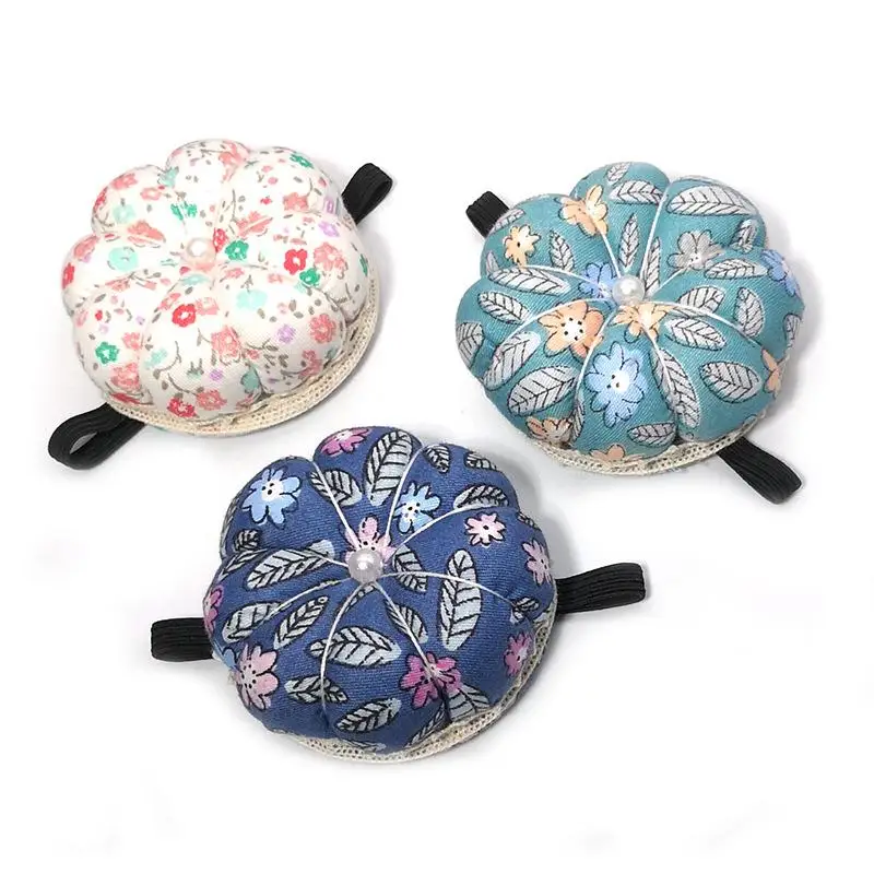 Vintage Pumpkin Pincushions With Wristband Sewing Handcraft Tool DIY Embroidery