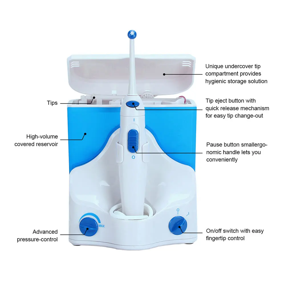 Beste AZDENT Familie Monddouche Water Tanden Bleken Orthodontische Sterke Puls Orale Scaler Verwijderen Tandheelkundige Calculi Cariës Volwassen Kind