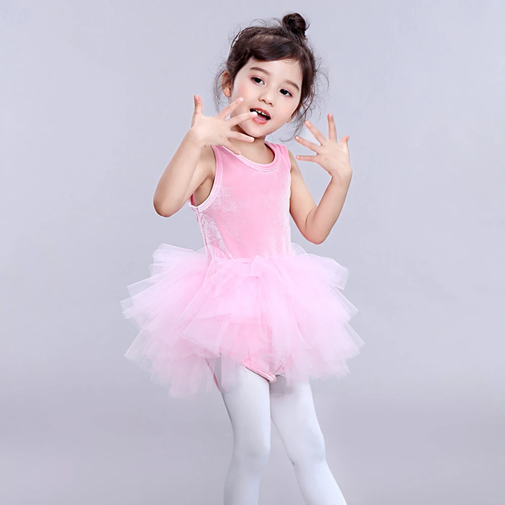 Ballet Tutu Dress Girls Dance Clothing Kids Training Princess Skirt Costumes Gymnastics Leotards