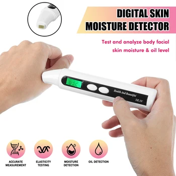

LCD Digital Skin Moisture Meter Skin Face Oil Water Monitor Detectors Facial Moisture Analyzer Tester Face Care Monitoring Tool