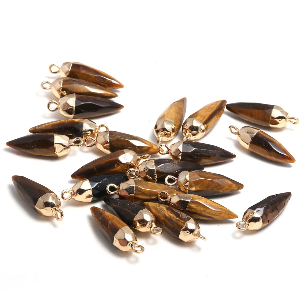 1pcs Natural Stone Crystal Faceted Rose Quartzs Pendant For DIY Jewelry Making Necklace Accessories Women Gift Size 13x26mm