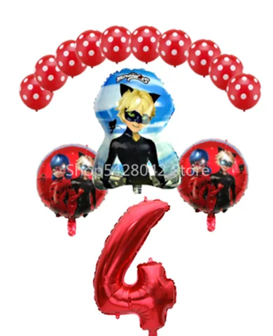 14pcs 14 шт./лот Божья коровка Фольга воздушные шары День рождения украшения божья коровка гелиевый Майларовый и 32 Inch0 1 2 3 4 5 6 7 8 9 шара с цифрой - Цвет: 14pcs
