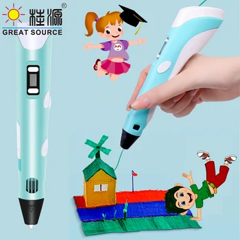 

3D Printer Pen 3D Color Picker Pen 3 Sets Consume Material Electronic Photo Album Scissors and Fingerstall set(1PC)