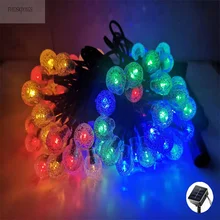 

5M/10M Solar String Lights Crystal LED Ball Garland Feston Christmas Party Fairy Street Garden Decor For Outdoor Solar Lights