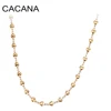 CACANA Stainless Steel Chain Necklaces For Man Women Gold Silver Color For Pendant Heart-shaped Love Donot Fade Jewelry N1930 ► Photo 2/5