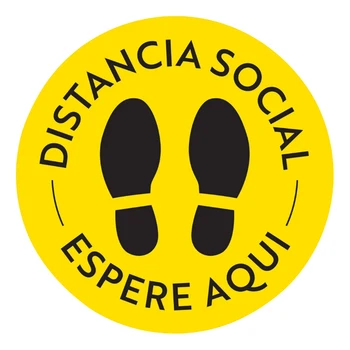 

School Self Adhesive Notice Keep Distance Warning Floor Stickers Supermarket PVC Subway Station Non Slip Weather Resistant