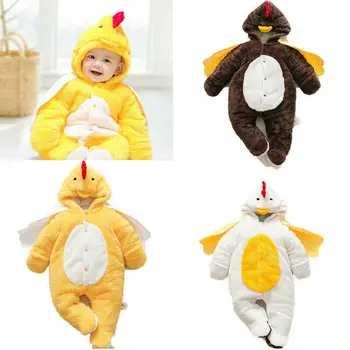 

Pudcoco US Stock 0-24M Winter Infant Baby Boys Girls Warm Cartoon Chicken Hoodies Romper Jumpsuit Outfits/