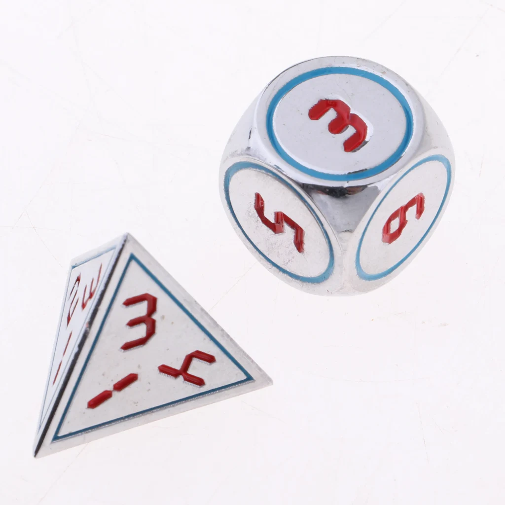 7pcs Mulit-sided Dice Polyhedral Dices Set D4 D6 D8 D10 D12 D20 for D&D RPG Role Playing Board Game Accessories