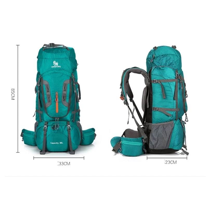 Vilead 80L Large Capacity Adjustable Travel Backpack Waterproof Nylon Camping Hiking Bag Unisex Breathable Outdoor Shoulder Bag