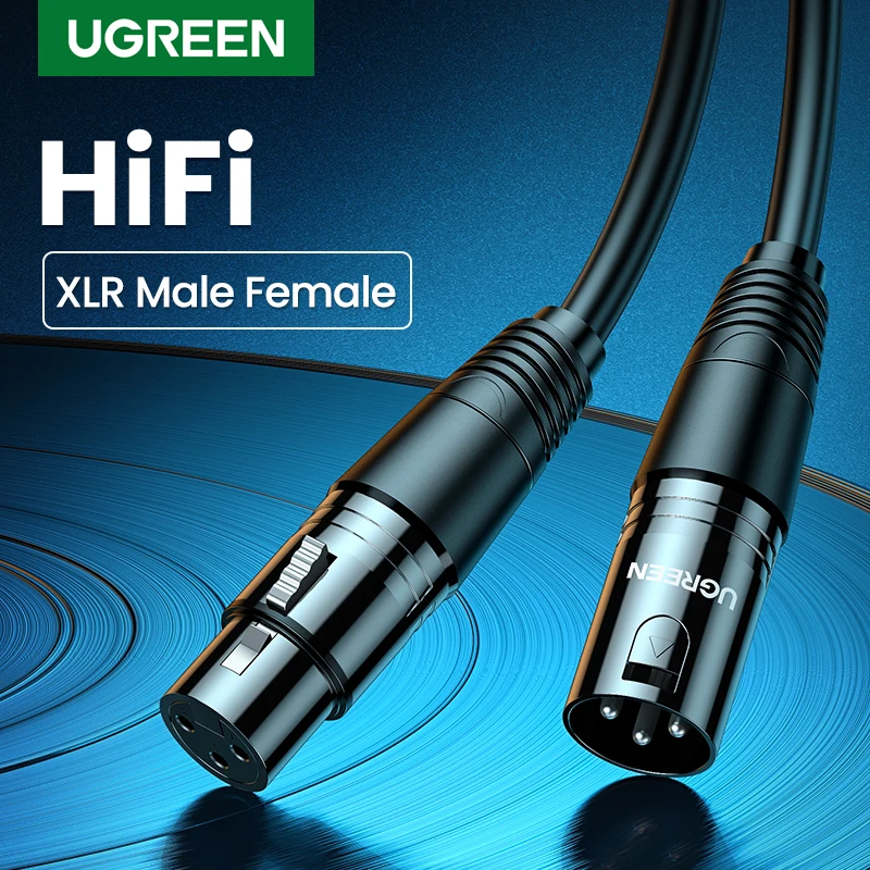 Ugreen-cabo de Extensão para Microfone Xlr Karaokê Mixer Amplificador de Áudio