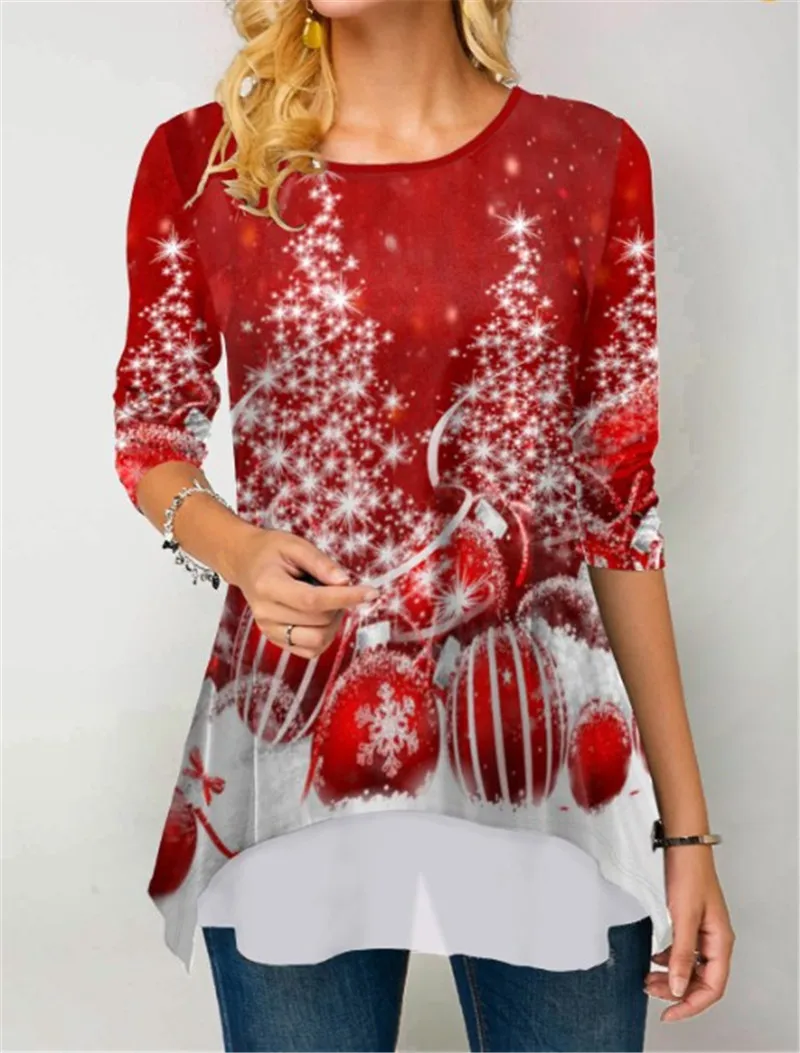 Women Christmas T-Shirts Christmas Snowman Print Fashion Tee Autumn Winter Festival Tops Long Sleeve Loose T-Shirt Pullovers Women Christmas T-Shirts Christmas Snowman Print Fashion Tee Autumn Winter Festival Tops Long Sleeve Loose T-Shirt Pullovers