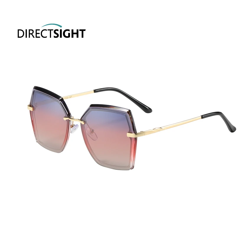Солнцезащитные очки MAGICSTONE DIRECTSIGHT с ярким градиентом, синяя, красная, Золотая оправа, градиентные сине-красные линзы E1869