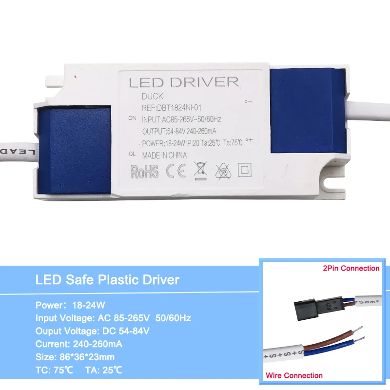 18-24W Usb кабель, 1 шт-1-36 Вт Светодиодный драйвер Вход AC 85-265V освещение трансформатор постоянного тока Питание адаптер для Светодиодный ламп/прожектор - Цвет: 18-24W