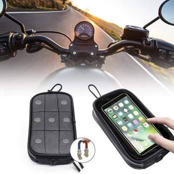 

Motorcycle Oil Fuel Tank Bag Magnetic Saddle Bag Fuel Tank Transparent Bag Oil Bag For Phone With 7Pcs Strong Magnets