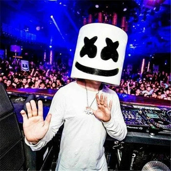 

DJ Marshmello Luminous Head Mask Lifelike Breathable Comfortable Stylish Safe Odorless Durable Halloween Props Cosplay Mask