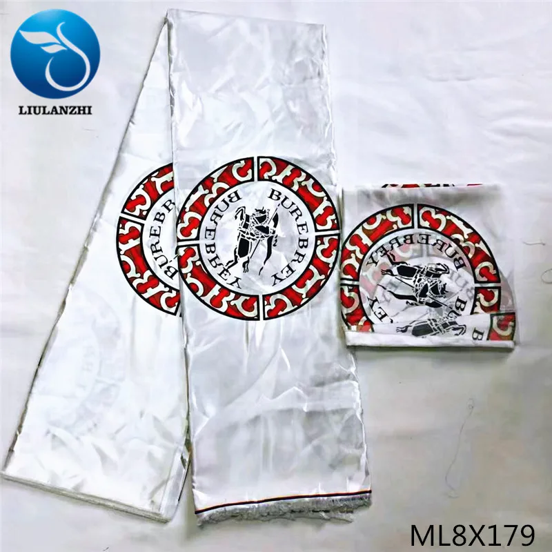 LIULANZHI африканская шелковая восковая Ткань Полиэстровая Анкара атласная ткань для платья атласная шифоновая ткань белая ML8X170-ML8X195