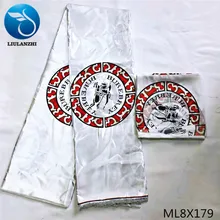 LIULANZHI африканская шелковая восковая Ткань Полиэстровая Анкара атласная ткань для платья атласная шифоновая ткань белая ML8X170-ML8X195