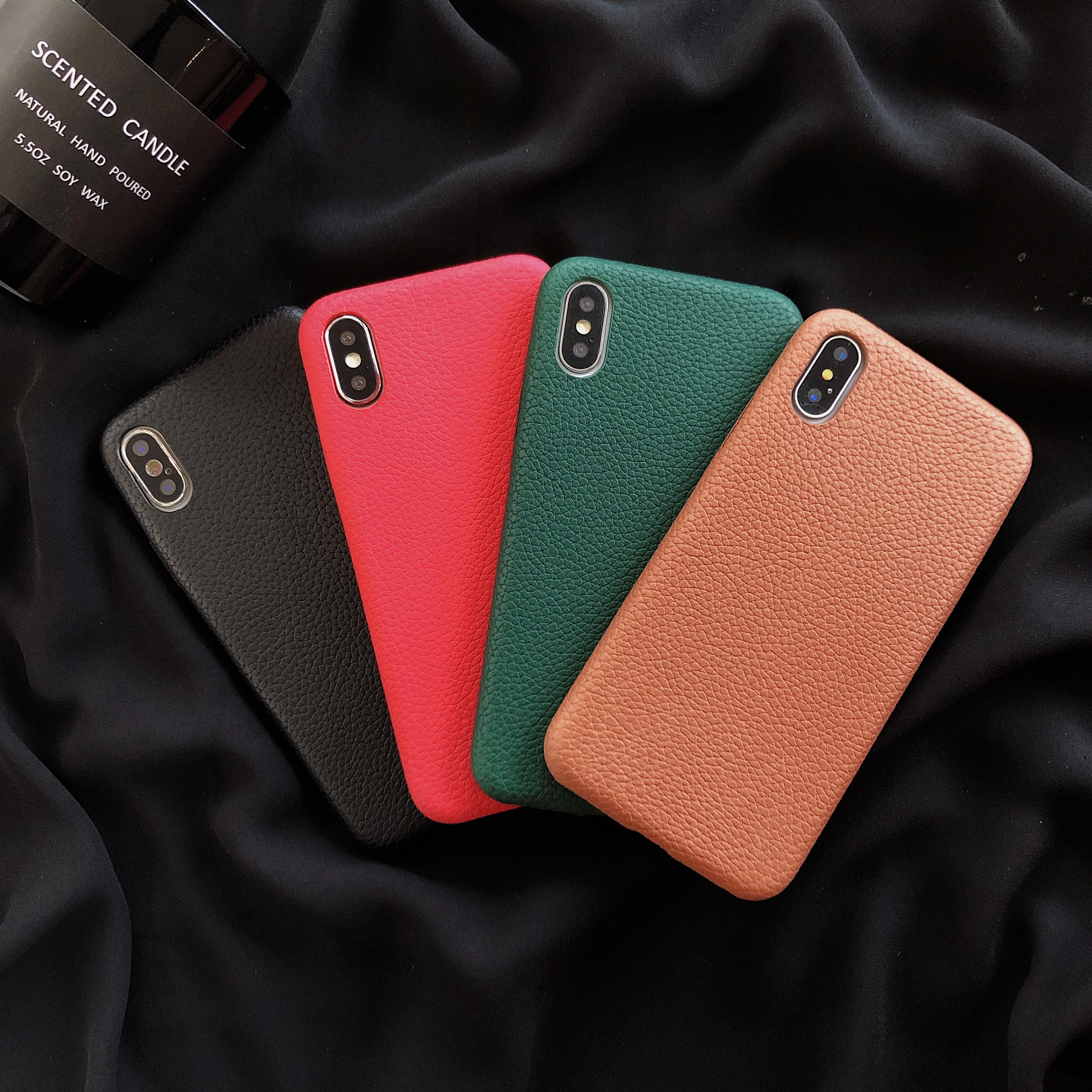 Однотонный чехол для iPhone XS MAX XR X, чехлы для телефонов ярких цветов для iPhone 7, 6, 6 S, 8 Plus, мягкое кожанное покрытие, чехол для чехла